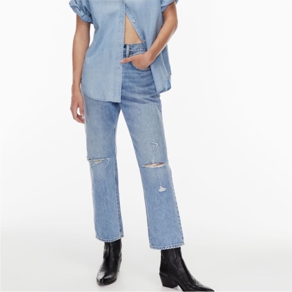 Aritzia Denim Forum The Joni High Rise Loose Straight Leg High Rise Size 26